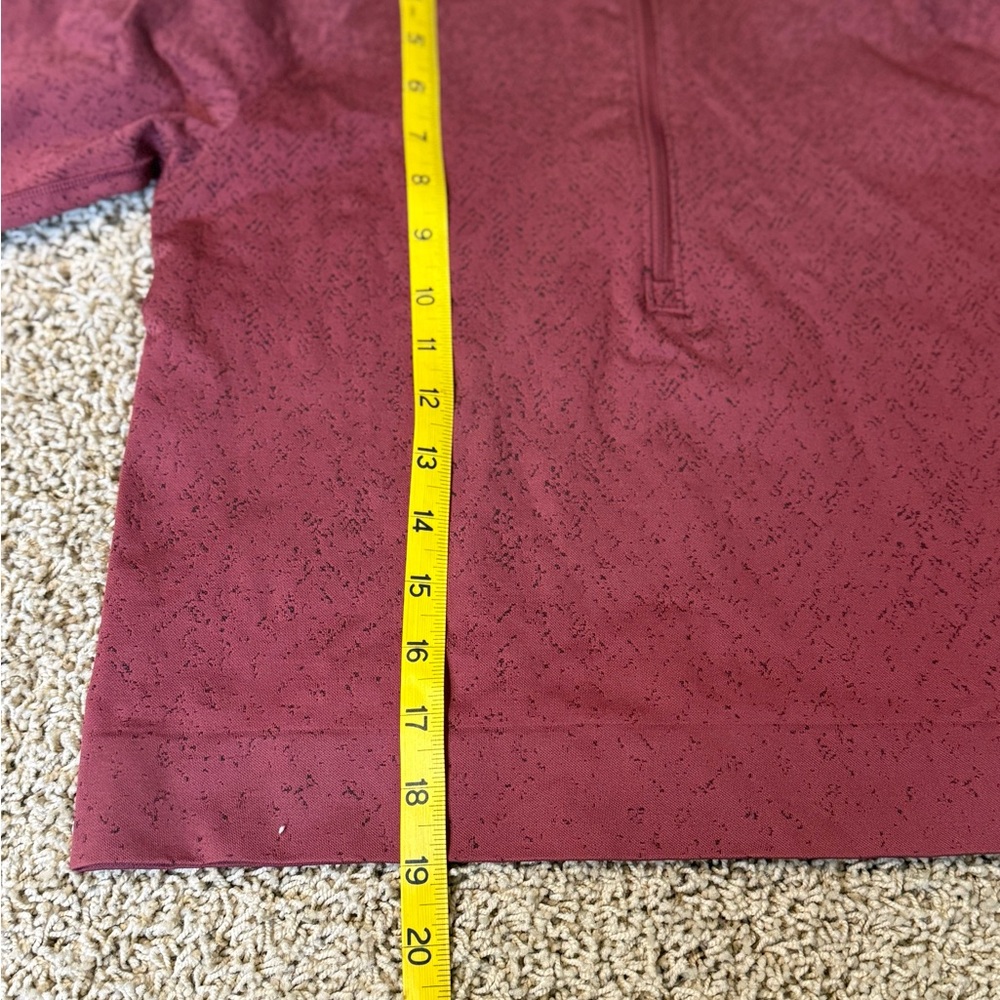 NWOT Lululemon Athletica Maroon Heathered Workout Top Quarter Zip - Picture 6 of 7